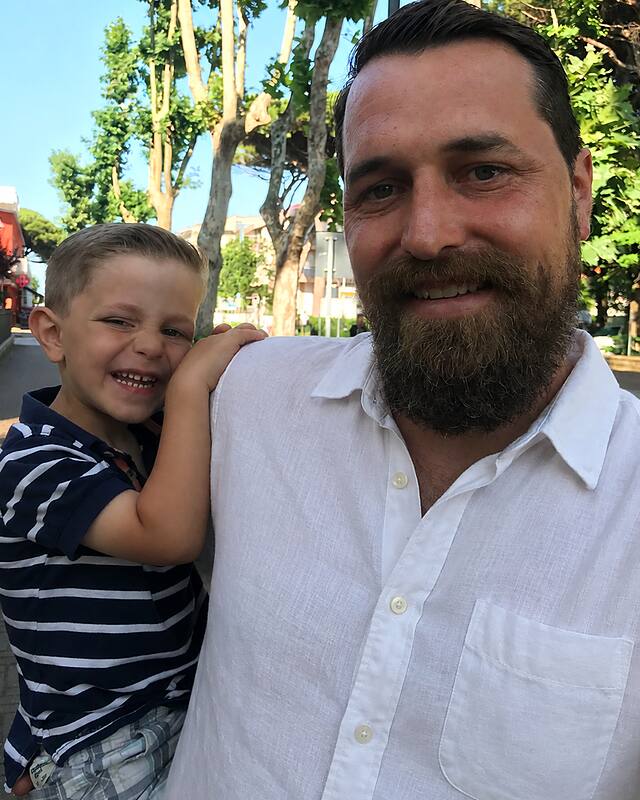 Daniel Bushman, principal of Tardis Consulting LLC, with his son